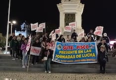 SUTEP Pisco realiza vigilia y movilización exigiendo la pensión digna