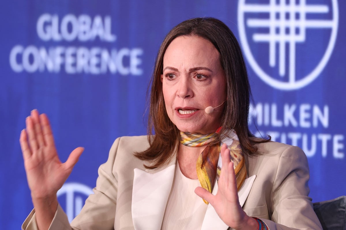 La líder de la oposición venezolana, María Corina Machado. (Patrick T. Fallon / AFP)