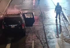 La Victoria: corto circuito provoca incendio de vehículo en Vía Expresa Luis Fernán Bedoya Reyes