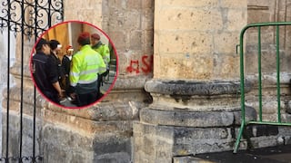 Intervienen a dos adolescentes por pintas en la Basílica Catedral de Arequipa (VIDEO)