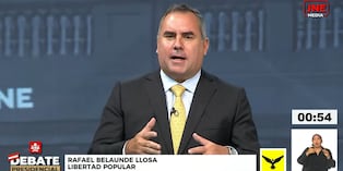 El candidato de Libertad Popular planteó medidas para reducir el déficit habitacional mediante urbanización de predios estatales y financiamiento para viviendas ya existentes. (Captura de imagen del JNE)