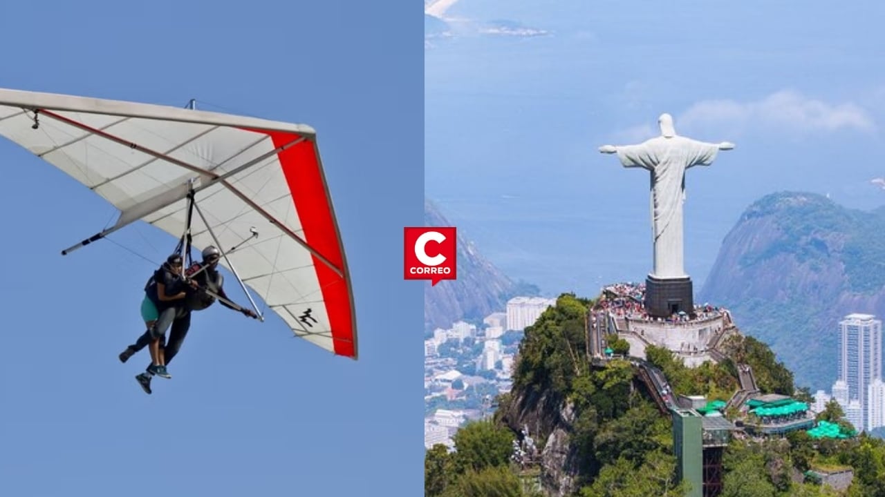 Brasil: turista estadounidense y su instructor mueren tras caer con ala delta a playa de Río de Janeiro. Composición: Diario Correo.