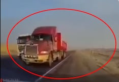 Nasca: tráiler invade carril y casi provoca choque frontal en la Panamericana Sur
