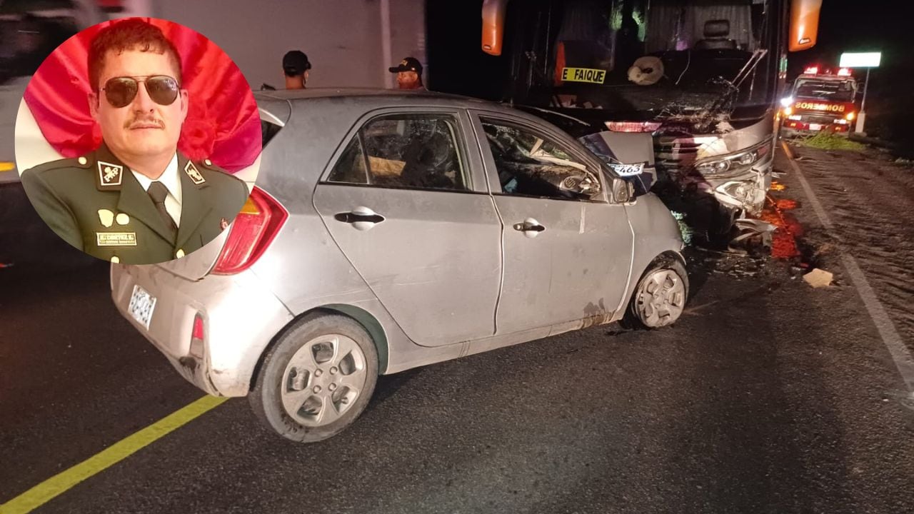 El ómnibus terminó colisionando con el automóvil en la carretera Piura-Chulucanas.