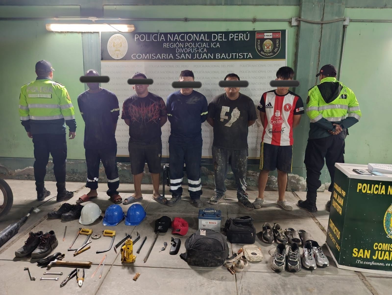 Ica: Policía captura a siete presuntos integrantes de banda que habría llegado de Lima para robar cables