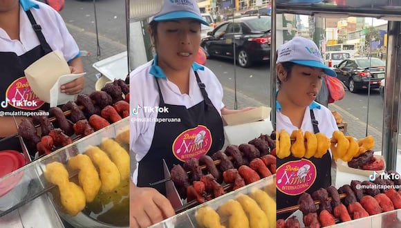 Peruana vende picarones de fresa y maíz morado. (Foto: composición EC)