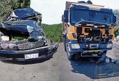 Policía muere tras chocar su auto contra volquete en Piura