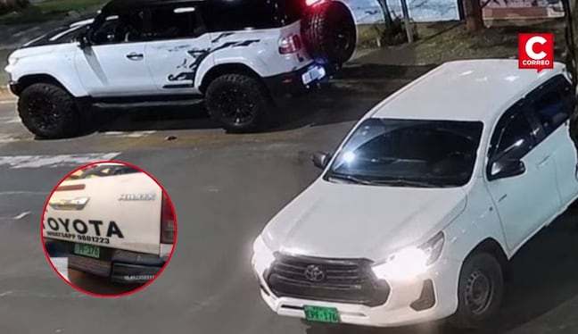 PNP aclara que camioneta usada en secuestro de empresario no pertenece al Mininter. Composición: Diario Correo.