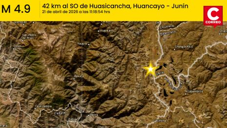 Junín: Temblor moderado de 4.9 remeció Huasicancha