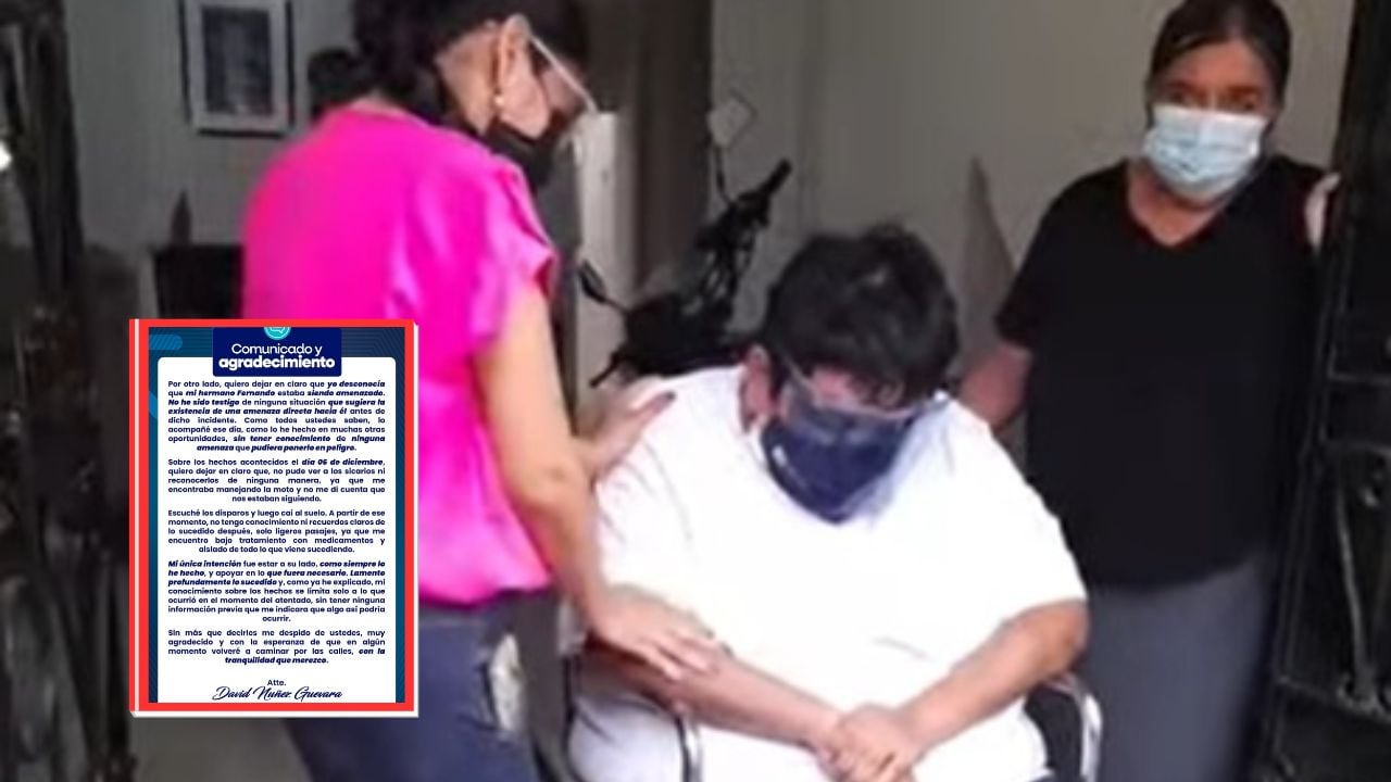 Con respecto a lo sucedido el 6 de diciembre del año pasado, David Núñez Guevara señaló que no alcanzó a ver a los sicarios.