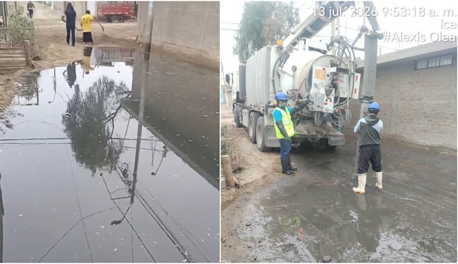 Ica: colapso de desagüe en parte del sector Las Viñas, en el caserío San Martín