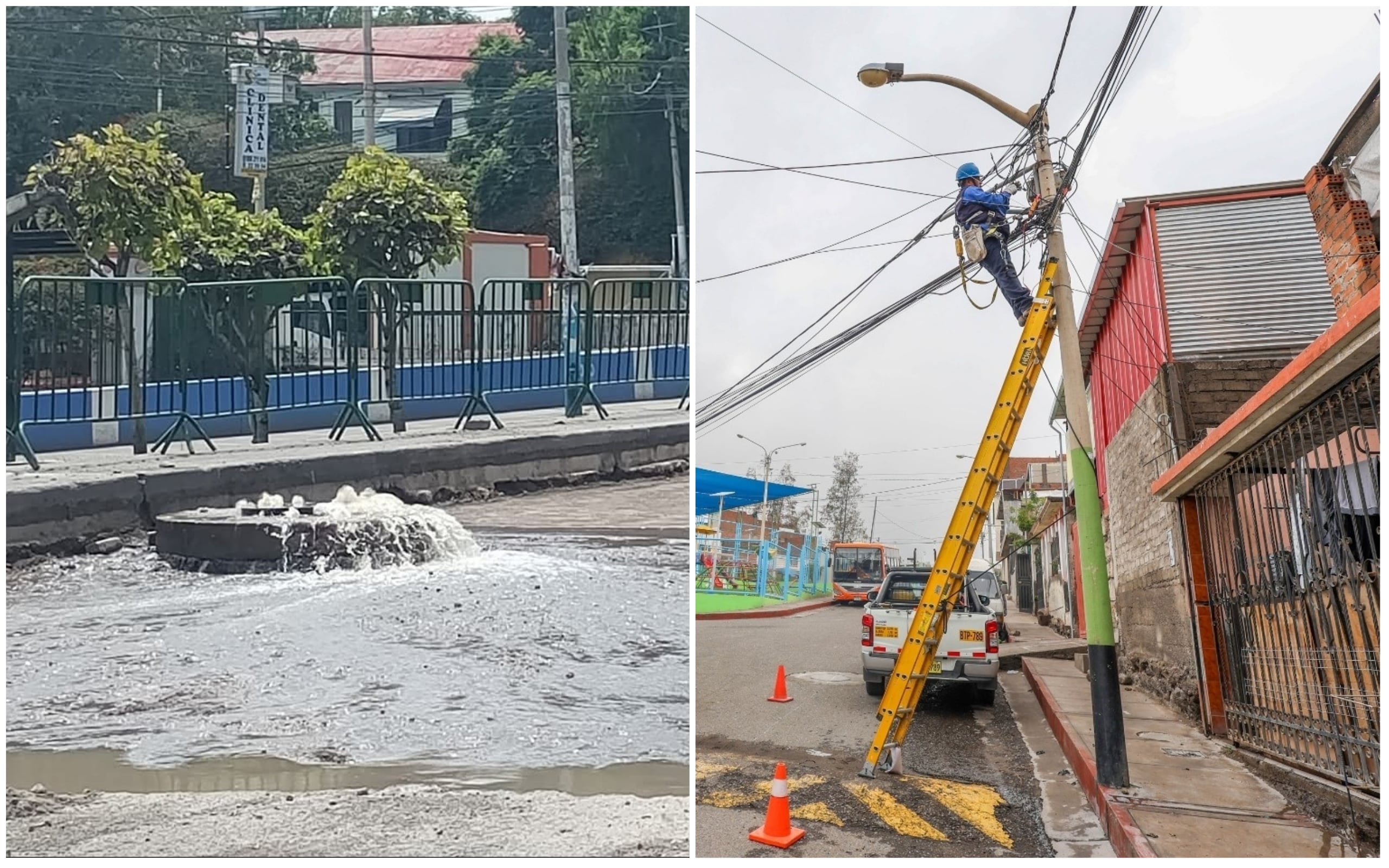 Las lluvias intensas causaron emergencias eléctricas y desborde de buzones de desagüe (Foto: Composición)