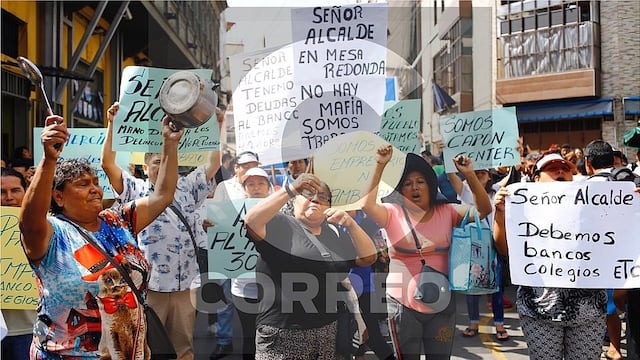 Comerciantes de Mesa Redonda marchan hacia Municipalidad de Lima en protesta al cierre de sus negocios (VIDEO Y FOTOS)