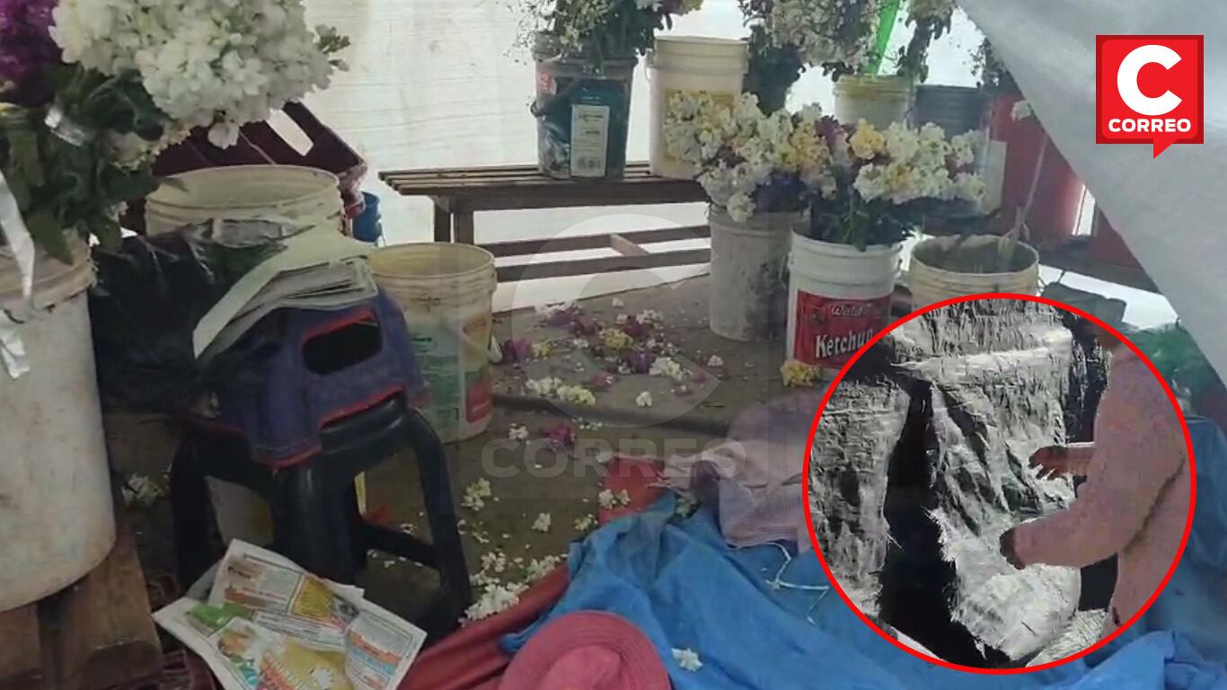 Delincuentes cortaron las mantadas y se llevaron las flores más caras de los puestos de venta.