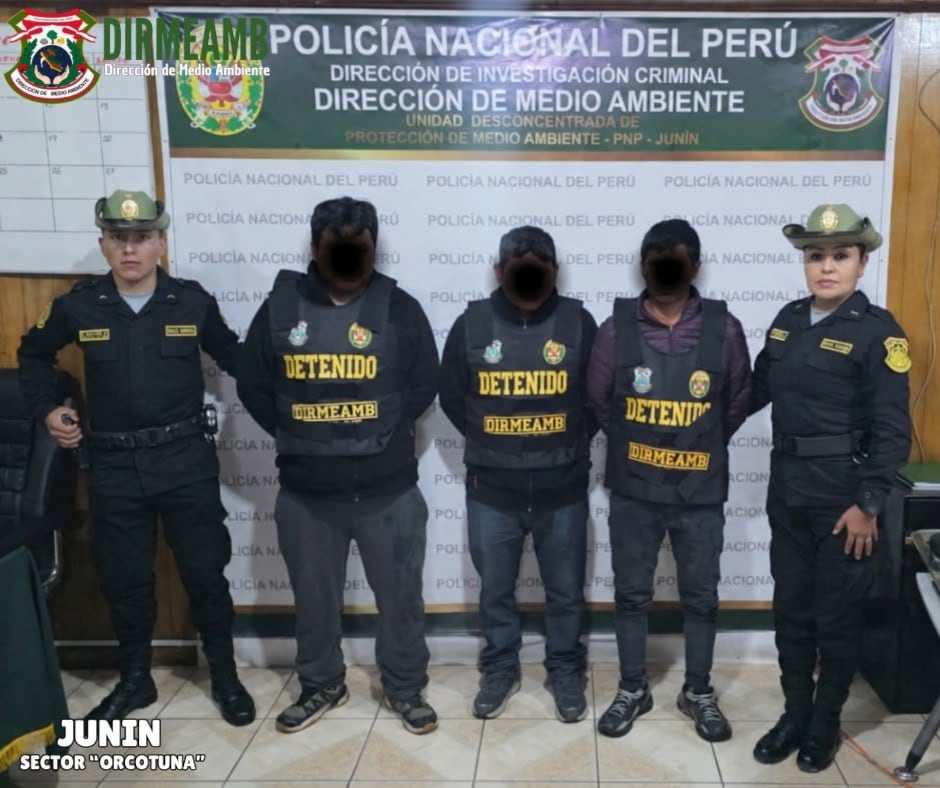 Huancayo: caen tres presuntos integrantes de banda dedicada a la minería ilegal en Orcotuna
