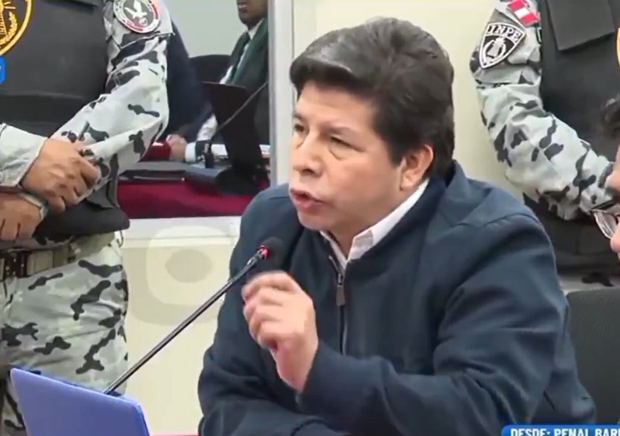 El expresidente Pedro Castillo es procesado por el golpe de Estado. (Justicia TV)