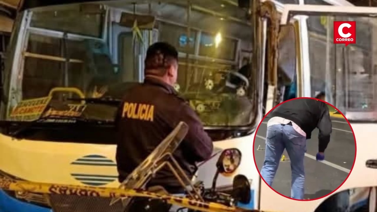 Los Olivos: balean bus de TransLima durante su recorrido y conductor salva de morir. Composición: Diario Correo.