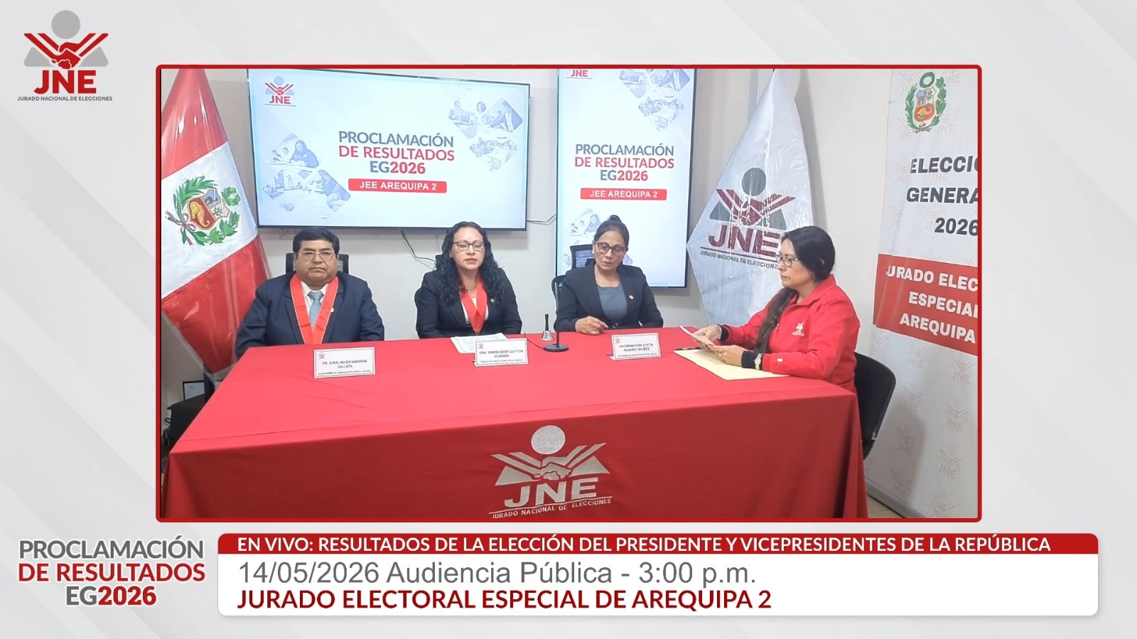 JEE Arequipa 2 proclama los resultados de las elecciones presidenciales