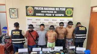 Cayeron “Los Malditos de Pisco” con armas de fuego, drogas y explosivos