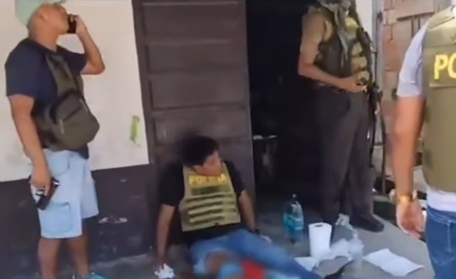 Destacado oficial de policía resultó herido durante intervención en Iquitos. (@photo.gec/ Captura Tv)