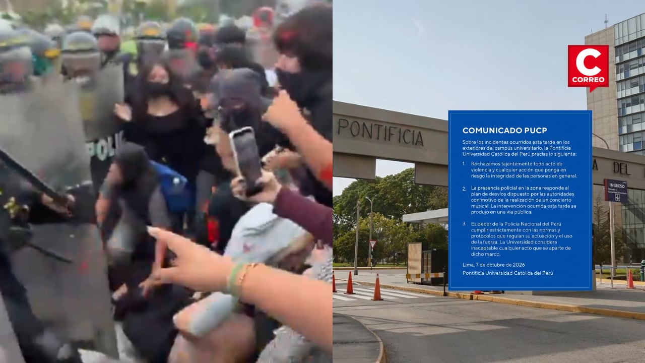 PUCP rechaza violencia y cuestiona uso de la fuerza tras incidentes en campus