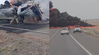 Chiclayo: chofer muere calcinado tras vuelco e incendio de cisterna en Reque