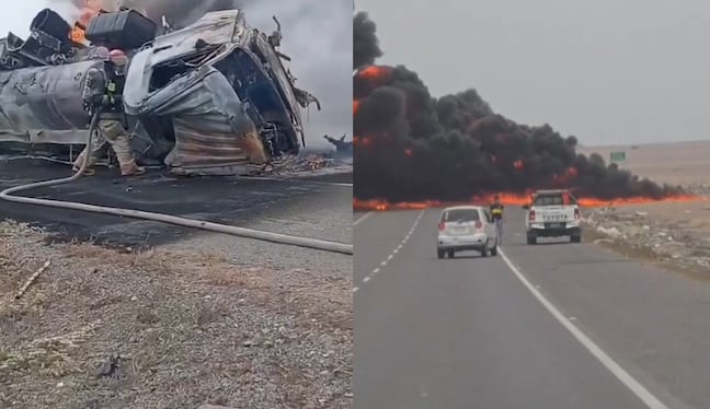 Bomberos controlaron la emergencia en Pampas de Reque.