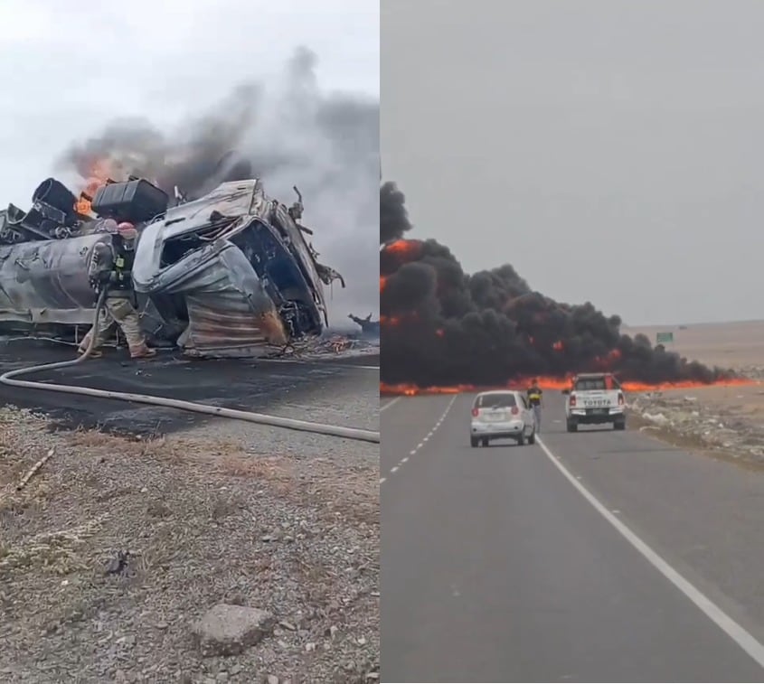 Bomberos controlaron la emergencia en Pampas de Reque.
