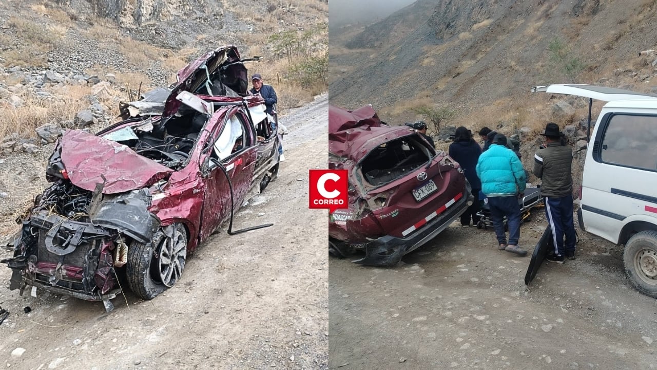 Cajatambo: auto que cayó a un abismo deja tres muertos y tres heridos en carretera Poquián-Copa. Composición: Diario Correo.