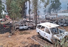 Huancayo: Arde almacén de la policía y decenas de vehículos termina en chatarra