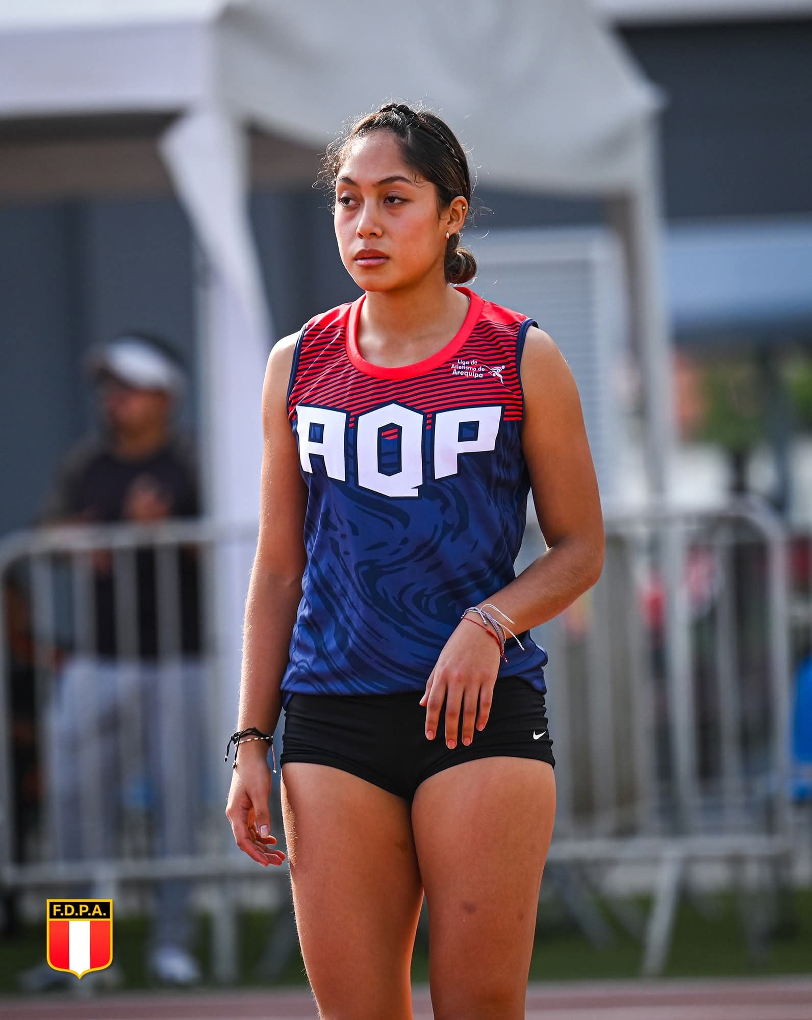 Brianna Suárez, campeona de salto alto, en el Campeonato Nacional de Atletismo U20. Foto: Federación Deportiva Peruana de Atletismo.