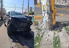 Ica: conductor huye tras chocar camioneta contra poste de alta tensión en La Tinguiña