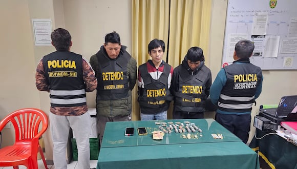Tres sospechosos de vender droga en Miraflores. Foto: Difusión