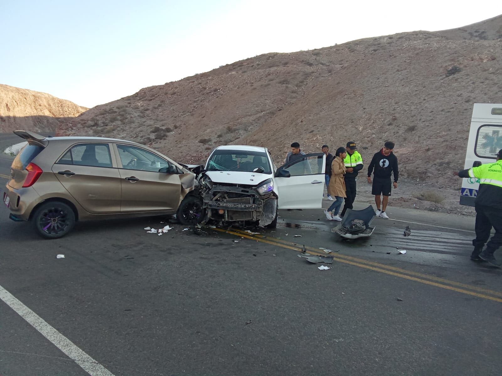 Accidente de tránsito en distrito de Uchumayo. Foto: Cortesía.