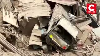 Puente Piedra: conductor de camión pierde la vida al desbarrancarse y caer sobre una vivienda (VIDEO)