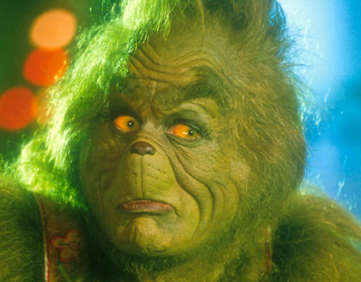 Jim Carrey en la famosa versión cinematográfica de "El Grinch".