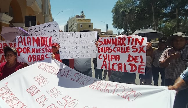 Ica: pobladores del caserío San Martín exigen construcción de su plaza y complejo deportivo