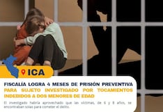 Ica: prisión preventiva contra sujeto por tocamientos indebidos contra niñas de 8 y 6 años