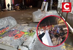 Huancayo: comerciantes informales derriban bloques de concreto colocados para erradicación (VIDEO)