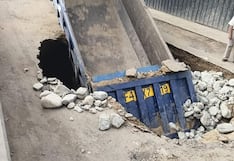 Volquete se hunde en forado de pista en Trujillo