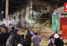 Casona colapsa en pleno centro de Huancayo poniendo en riesgo negocios y tránsito vehicular