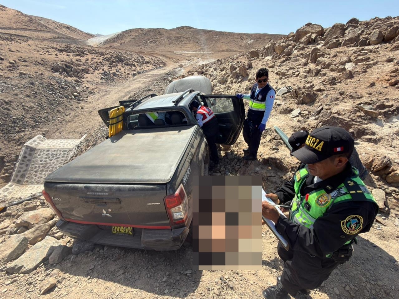 Accidente de tránsito en carretera Costanera de Arequipa. Foto: PNP.