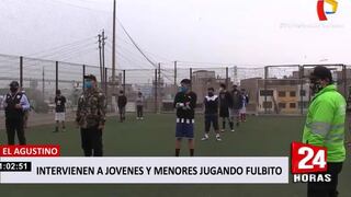 El Agustino: Intervienen a jóvenes que jugaban fútbol en las calles pese a cuarentena (VIDEO)