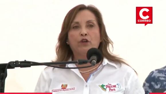 Dina Boluarte Zegarra participó en la entrega de 3000 títulos de propiedad para los programas de vivienda del ex fundo Oquendo en el Callao. (Foto: Captura)