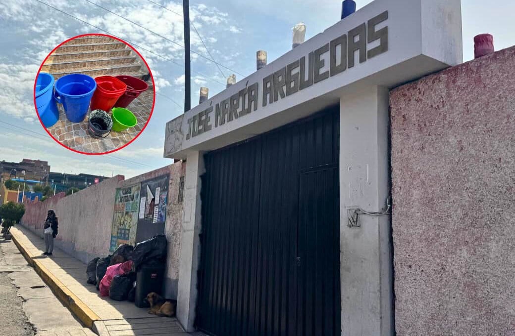 Colegio José María Arguedas de Paucarpata no cuenta con agua potable desde el domingo. Foto: GEC.