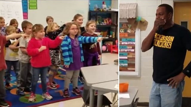 Niños le cantan el "Happy Birthday” a un conserje sordo en lenguaje de señas (VIDEO)