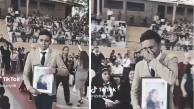 Joven llevó la foto de su madre a la ceremonia de su graduación: “espero esté orgullosa de mí” (VIDEO)