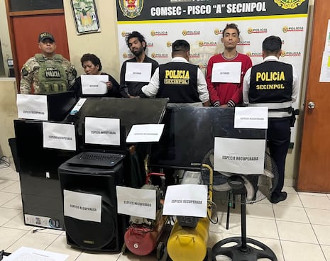 Pisco: caen “Los llaneros del sur” y policía recupera bienes robados de colegios y viviendas