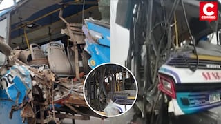 Los Olivos: Dos pasajeros están en UCI tras violento choque de buses en la Panamericana Norte 