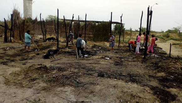Incendio consumió la casa que era de material rústico en el caserío San Jacinto en La Legua